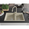 Mexen Tomas Granitspüle 2-Kammer mit Küchenarmatur Elia, beige - 6516-69-670101-69