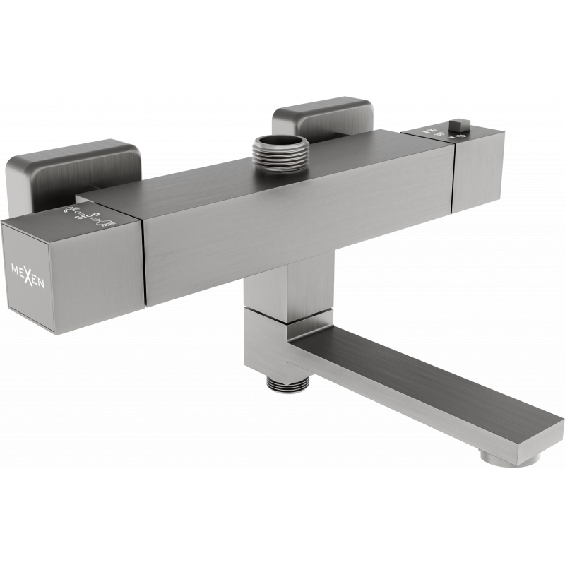 Mexen Cube termostatisk badkar och duschblandare, grafit - 77910-66