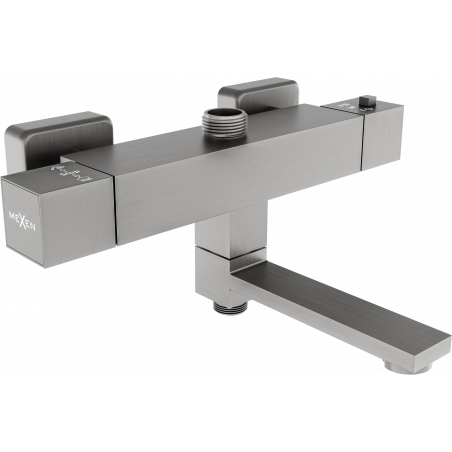 Mexen Cube termostatisk badkar och duschblandare, grafit - 77910-66