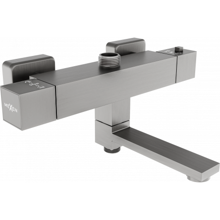 Mexen Cube thermostatische Badewannen-Duscharmatur, Graphit - 77910-66
