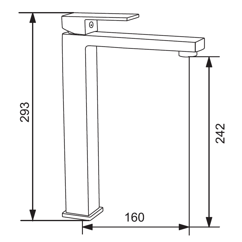 Mexen Uno robinet de lavabo haut, noir - 71410-70