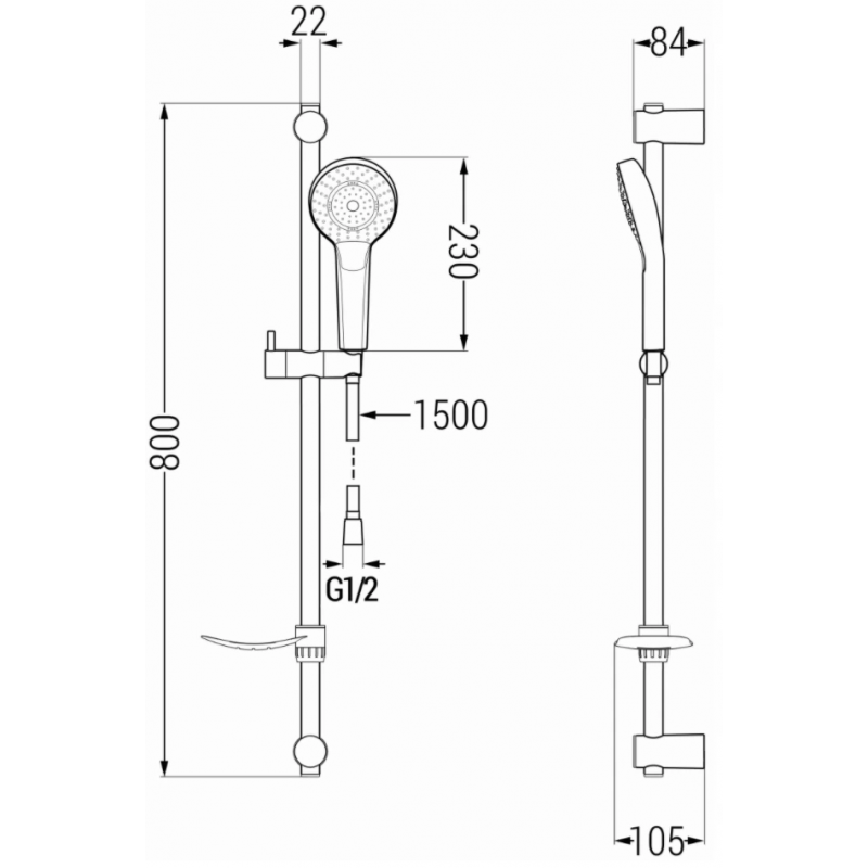 Mexen Alexa Conjunto de bañera DQ40, cromo - 71203DQ40-00