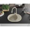 Mexen Kevin fregadero de granito de 1 seno con escurridor y grifo de cocina Elia, beige - 6517-69-670101-69