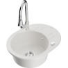 Mexen Kevin 1-bowl granite sink with drainer and Elia kitchen tap, white - 6517-20-670101-00