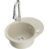 Mexen Kevin fregadero de granito de 1 cubeta con escurridor y grifo de cocina Elia, beige - 6517-69-670101-00