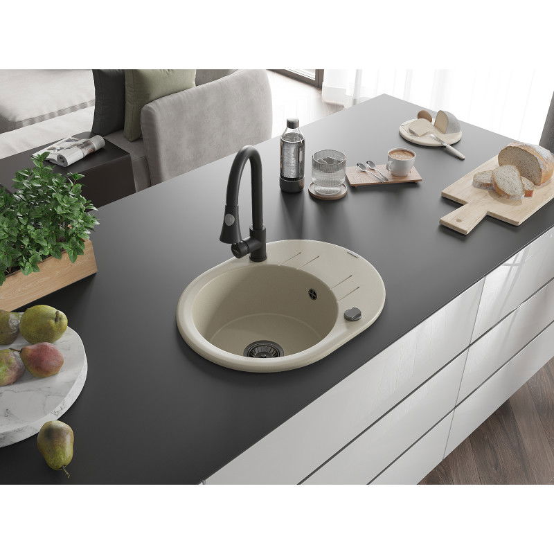 Mexen Kevin 1-Kammer Granita Spullsteen mat Oflaaf a Kichekraan Elia, beige - 6517-69-670101-70