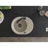 Mexen Kevin 1-bowl granite sink with drainer and Elia kitchen faucet, beige - 6517-69-670101-70