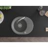 Mexen Kevin 1-bowl granite kitchen sink with drainer and Elia kitchen tap, grey - 6517-71-670101-00