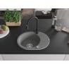 Mexen Kevin granite sink 1-bowl with drainer and kitchen faucet Elia, gray - 6517-71-670101-70