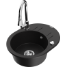 Mexen Kevin fregadero de granito de 1 cubeta con escurridor y grifo de cocina Elia, negro - 6517-77-670101-00