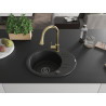Mexen Kevin fregadero de granito de 1 cubeta con escurridor y grifo de cocina Elia, negro - 6517-77-670101-50-B