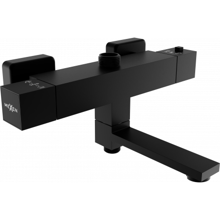 Batterie de bain-douche thermostatique Mexen Cube, noire - 77910-70