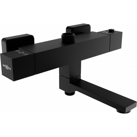 Mexen Cube thermostatic bath-shower faucet, black - 77910-70