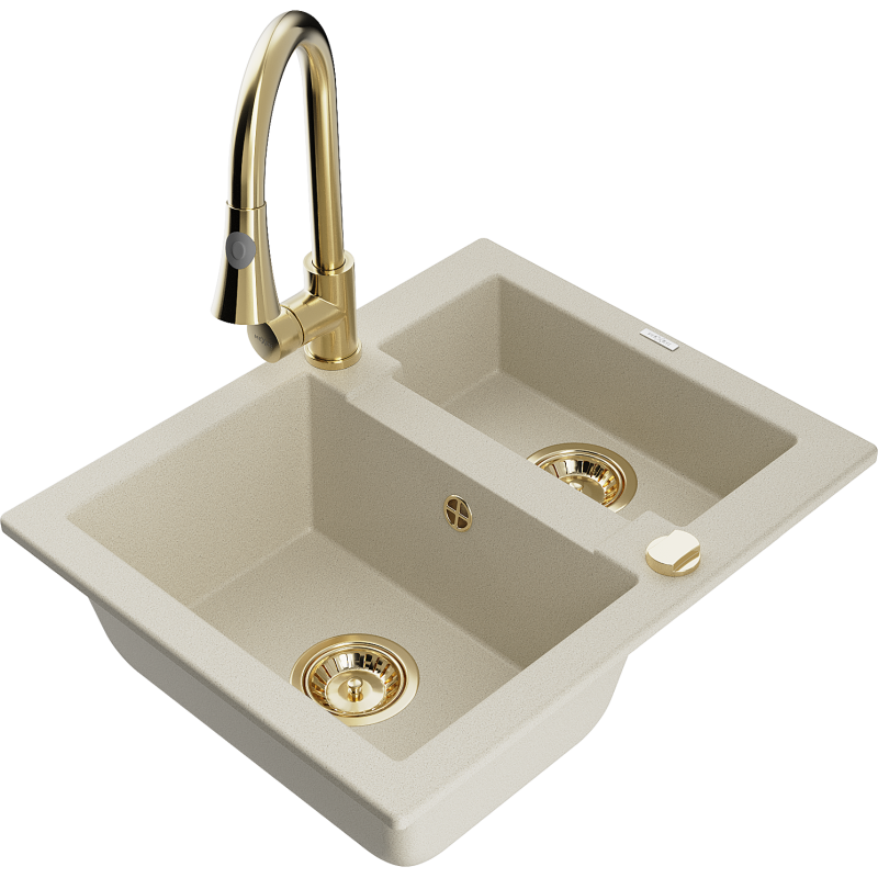 Mexen Carlos Graniitti-allas 1,5-kammioinen Elia-keittiöhanalla, beige - 6518-69-670101-50