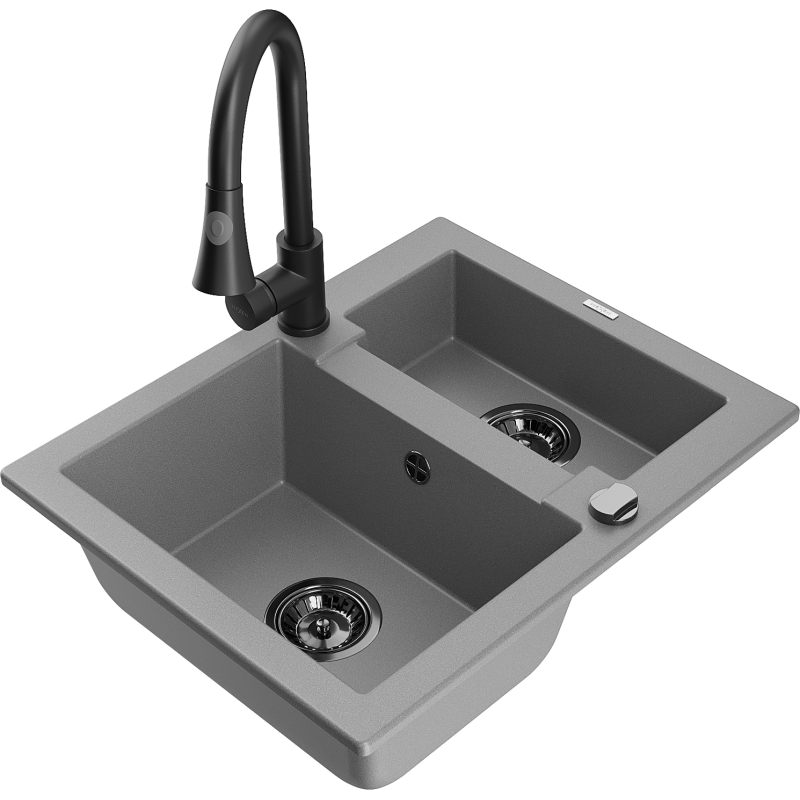 Mexen Carlos graniittinen 1,5-altaisen keittiöhana Elia, harmaa - 6518-71-670101-70-B