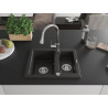 Mexen Carlos granitische spoelbak met 1,5 kamers met keukenmengkraan Elia, zwart/goud metallic - 6518-75-670101-00