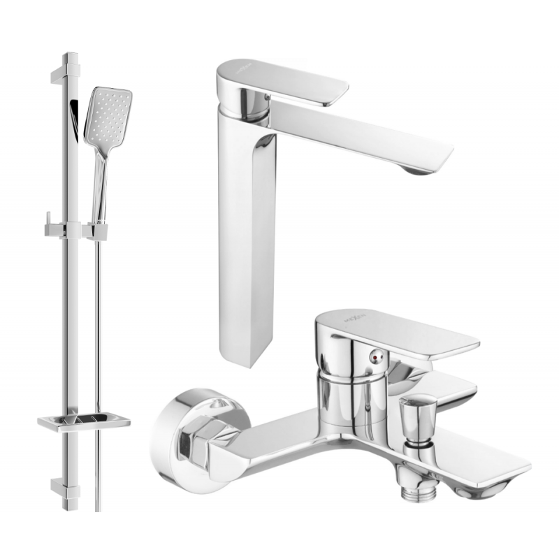 Mexen Alexa DQ62 bathtub set, chrome - 71213DQ62-00