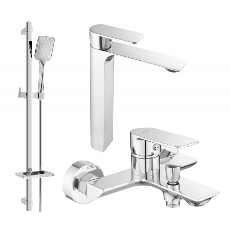 Mexen Alexa DQ62 conjunto de bañera, cromo - 71213DQ62-00