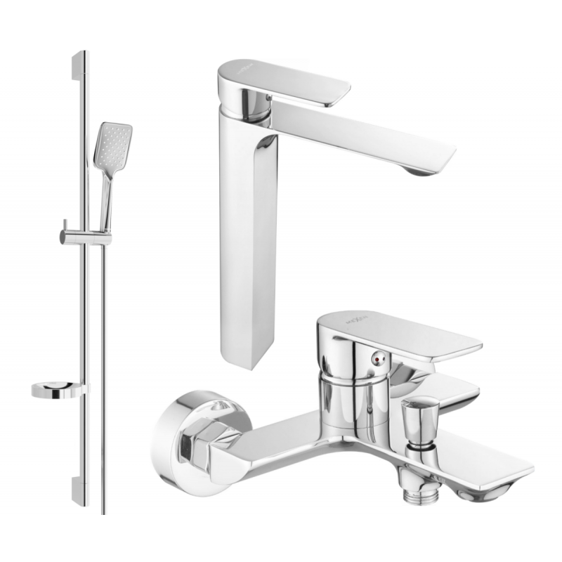 Mexen Alexa DQ62 conjunto de bañera, cromo - 71213DS62-00