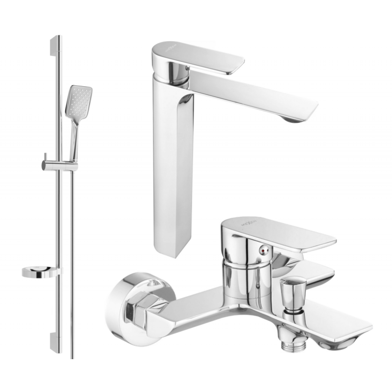 Mexen Alexa DQ62 conjunto de baño, cromo - 71213DS62-00