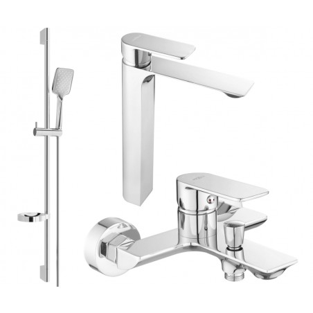 Mexen Alexa DQ62 bath set, chrome - 71213DS62-00
