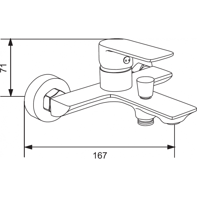 Mexen Alexa R62 Badewannenarmatur mit Duschset, Chrom - 7123R62-00