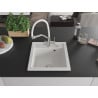 Mexen Vito granite sink 1-bowl with Duo kitchen tap, white - 6503-20-671701-02