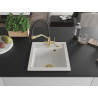 Mexen Vito fregadero de granito de 1 seno con grifo de cocina Duo, blanco - 6503-20-671701-57-G