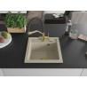 Mexen Vito granitische spoelbak met 1 compartiment en Duo keukenkraan, beige - 6503-69-671701-57-G