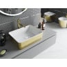 Mexen Catia lavabo à poser 48 x 38 cm, blanc/or motif écailles - 21314808