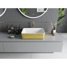 Mexen Catia lavabo sobre encimera 48 x 38 cm, blanco/dorado con diseño de escamas - 21314808