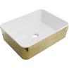 Mexen Catia lavabo sobre encimera 48 x 38 cm, blanco/dorado patrón de escamas - 21314808