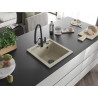 Mexen Vito Granitspüle 1-Becken mit Küchenarmatur Duo, beige - 6503-69-671701-70-B