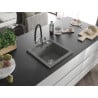Mexen Vito 1-bowl granite sink with Duo kitchen tap, grey - 6503-71-671701-07