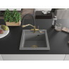 Mexen Vito granitische spoelbak met 1 compartiment met Duo keukenmengkraan, grijs - 6503-71-671701-57-G
