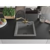 Mexen Vito 1-bowl granite sink with Duo kitchen faucet, gray - 6503-71-671701-57-B