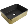Mexen Catia lavabo à poser 48 x 37 cm, noir mat/motif écaille dorée - 21314878