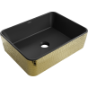 Mexen Catia opbouw waskom 48 x 37 cm, zwart mat/gouden schaalpatroon - 21314878