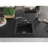 Mexen Vito 1-bowl granite sink with Duo kitchen tap, black/silver metallic - 6503-73-671701-07