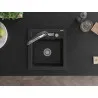 Mexen Vito 1-bowl granite sink with Duo kitchen tap, black/silver metallic - 6503-73-671701-07