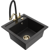 Mexen Vito 1-bowl granite sink with Duo kitchen tap, black/silver metallic - 6503-73-671701-57-G