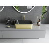Mexen Catia lavabo sobre encimera 48 x 37 cm, negro mate/patrón dorado líneas - 21314877