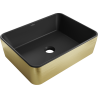 Mexen Catia Aufsatzwaschbecken 48 x 37 cm, schwarz matt/goldenes Muster Linien - 21314877
