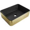 Mexen Catia countertop sink 48 x 37 cm, black matte/golden pattern lines - 21314877