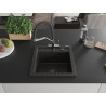 Mexen Vito fregadero de granito de 1 seno con grifo de cocina Duo, negro/dorado metálico - 6503-75-671701-07-B