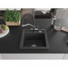 Mexen Vito 1-bowl granite kitchen sink with Duo tap, speckled black - 6503-76-671701-07