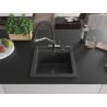 Mexen Vito granite sink 1-bowl with Duo kitchen tap, speckled black - 6503-76-671701-07-B