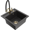 Mexen Vito fregadero de granito de 1 compartimento con grifo de cocina Duo, negro moteado - 6503-76-671701-57-G
