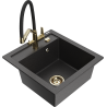 Mexen Vito granite kitchen sink 1-bowl with Duo kitchen tap, black speckled - 6503-76-671701-57-G
