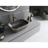 Mexen Rita countertop washbasin 45 x 32 cm, black matte/golden grid pattern - 21084579